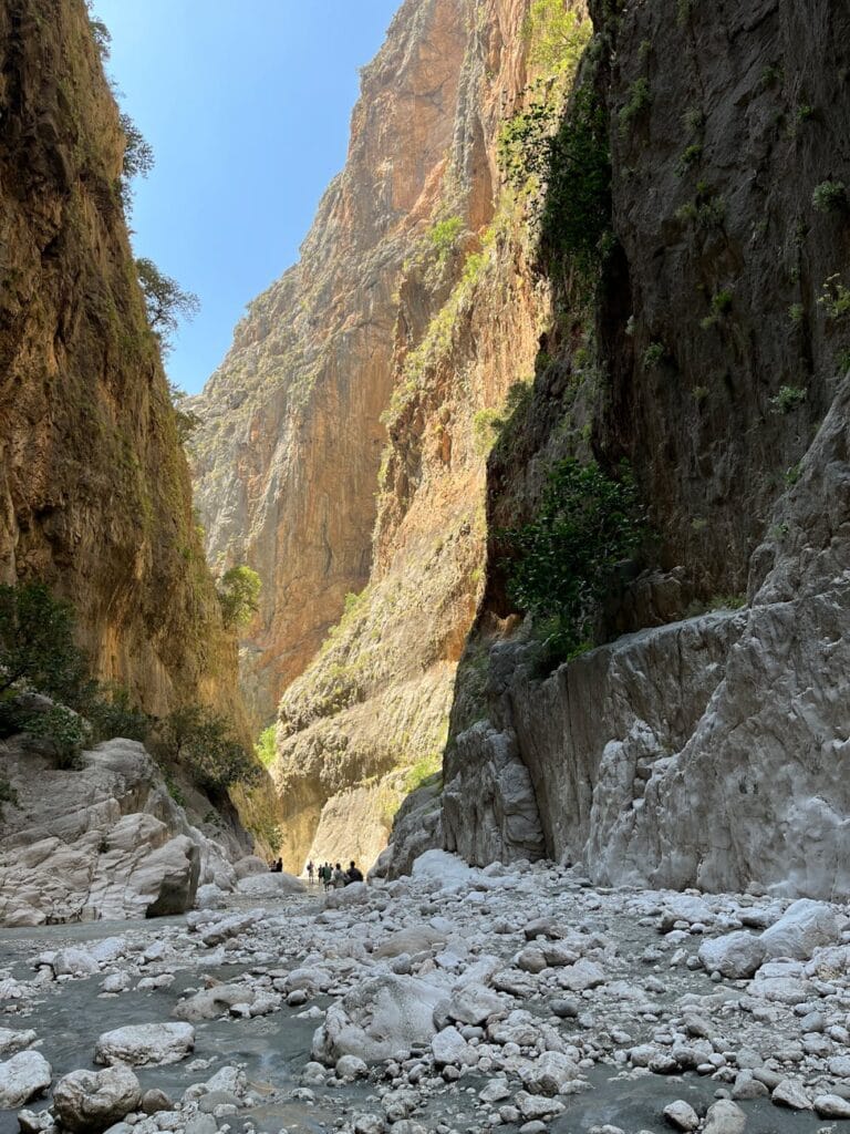 pexels-photo-17603759-17603759 Hikers exploring the stunning Samaria Gorge in Crete, Greece.
